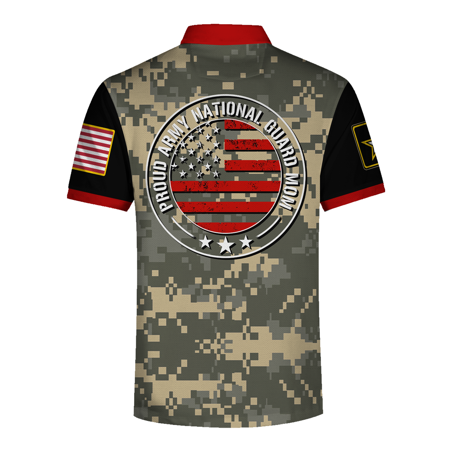 Customspig Polo Shirt US Army Shoulder Patches Womens National Guard Mom 3D Apparel