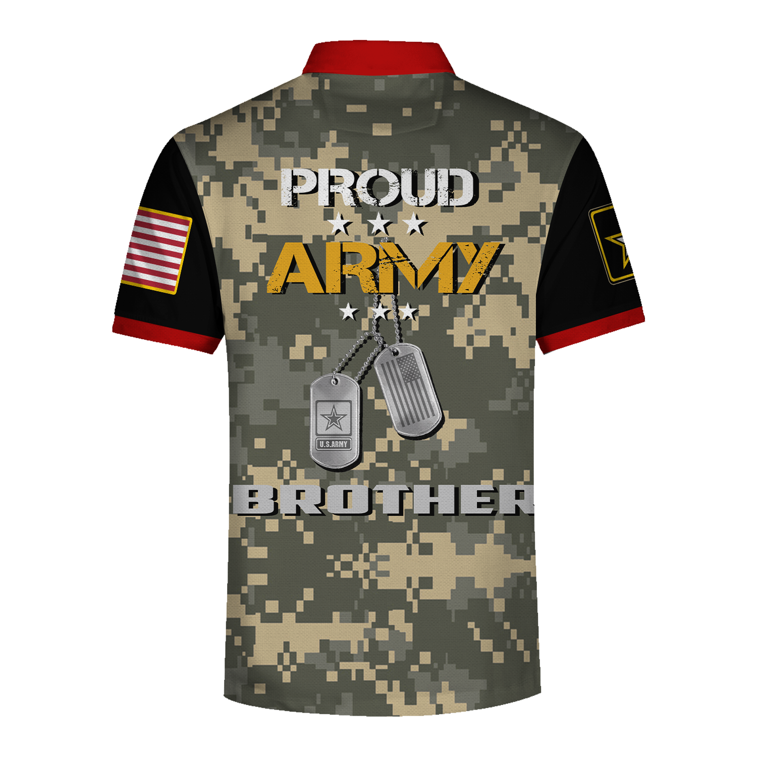 Customspig Polo Shirt US Army Proud Army Brother 3D Apparel