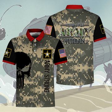 Customspig Polo Shirt 1St Army Veteran For Men United States Army Veteran 3D Apparel
