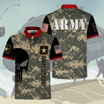 Customspig Polo Shirt US Army Sapper U.S. Army Vintage Infantry Ranger Apfu P Army 3D Apparel