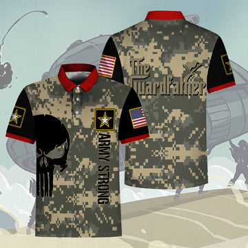 Customspig Polo Shirt US Army The Guardfather 3D Apparel