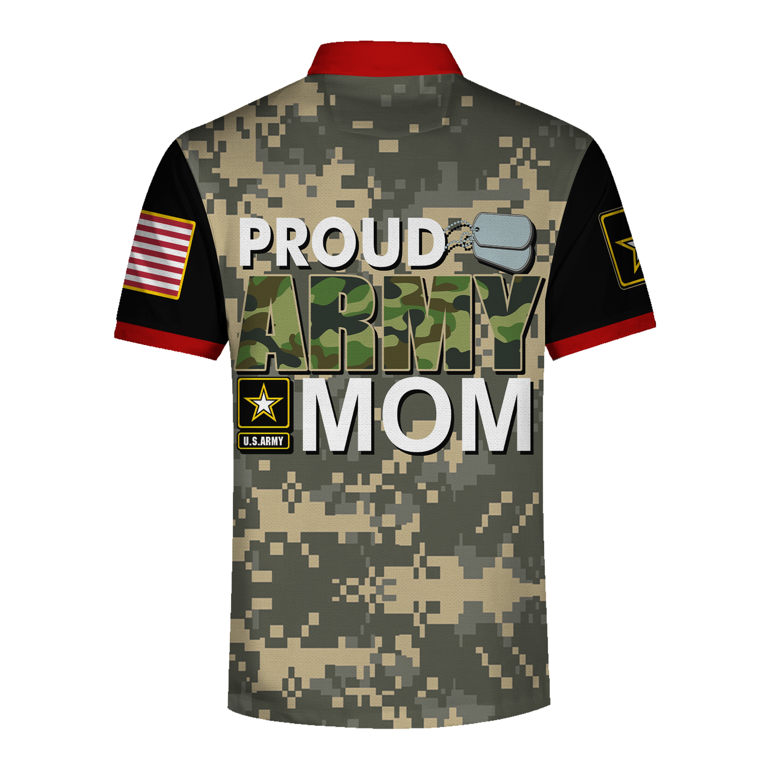 Customspig Polo Shirt US Army Army Ranks Proud US Army Mom 3D Apparel