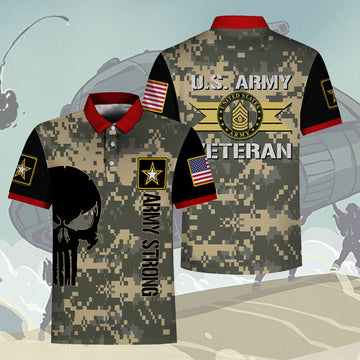 Customspig Polo Shirt What Are The Ranks In The Army Proudly Served Us Army Veteran E7 Sergeant First Class 3D Apparel