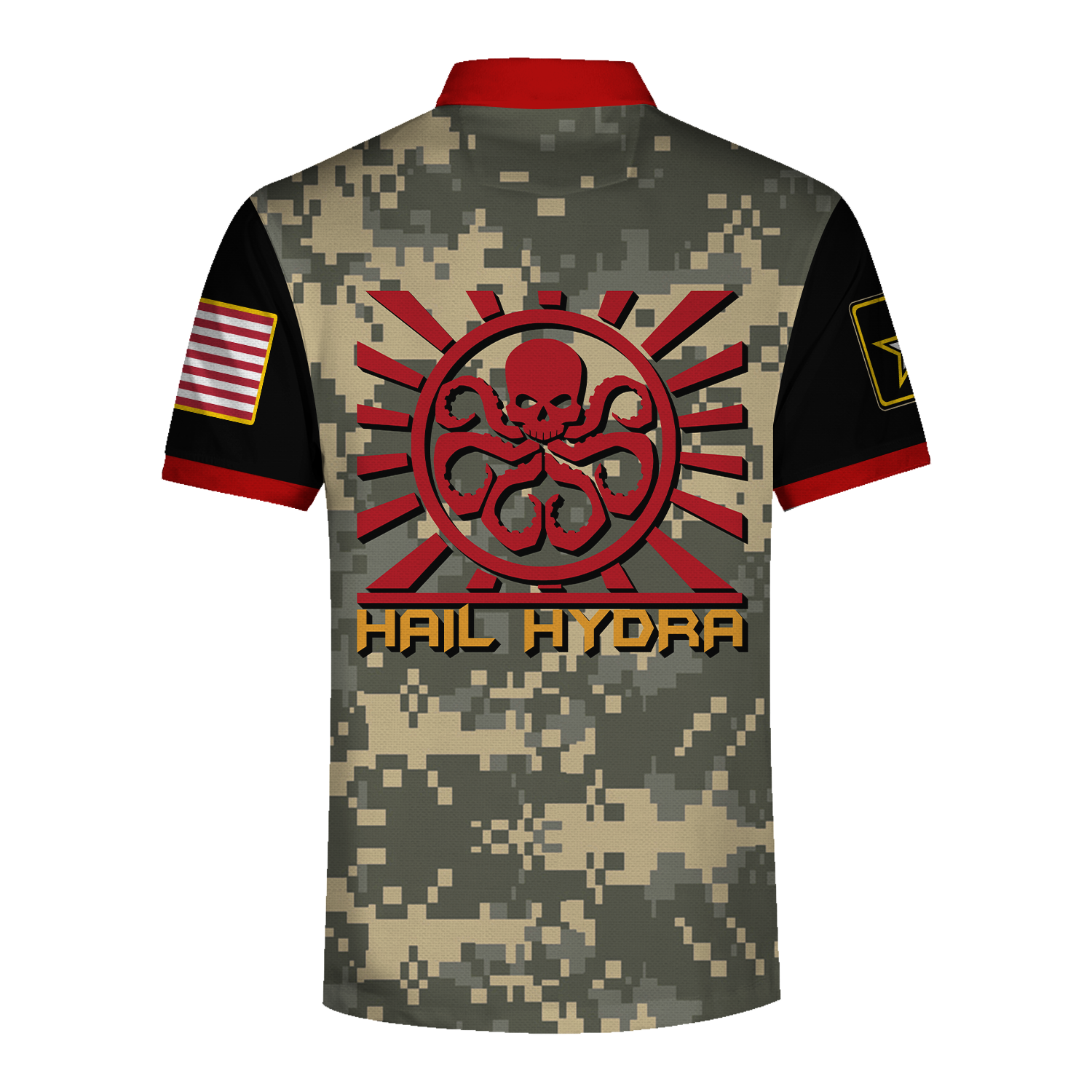 Customspig Polo Shirt US Army Signal Corps Marvel Hail Hydra Army Propaganda Graphic Army  3D Apparel