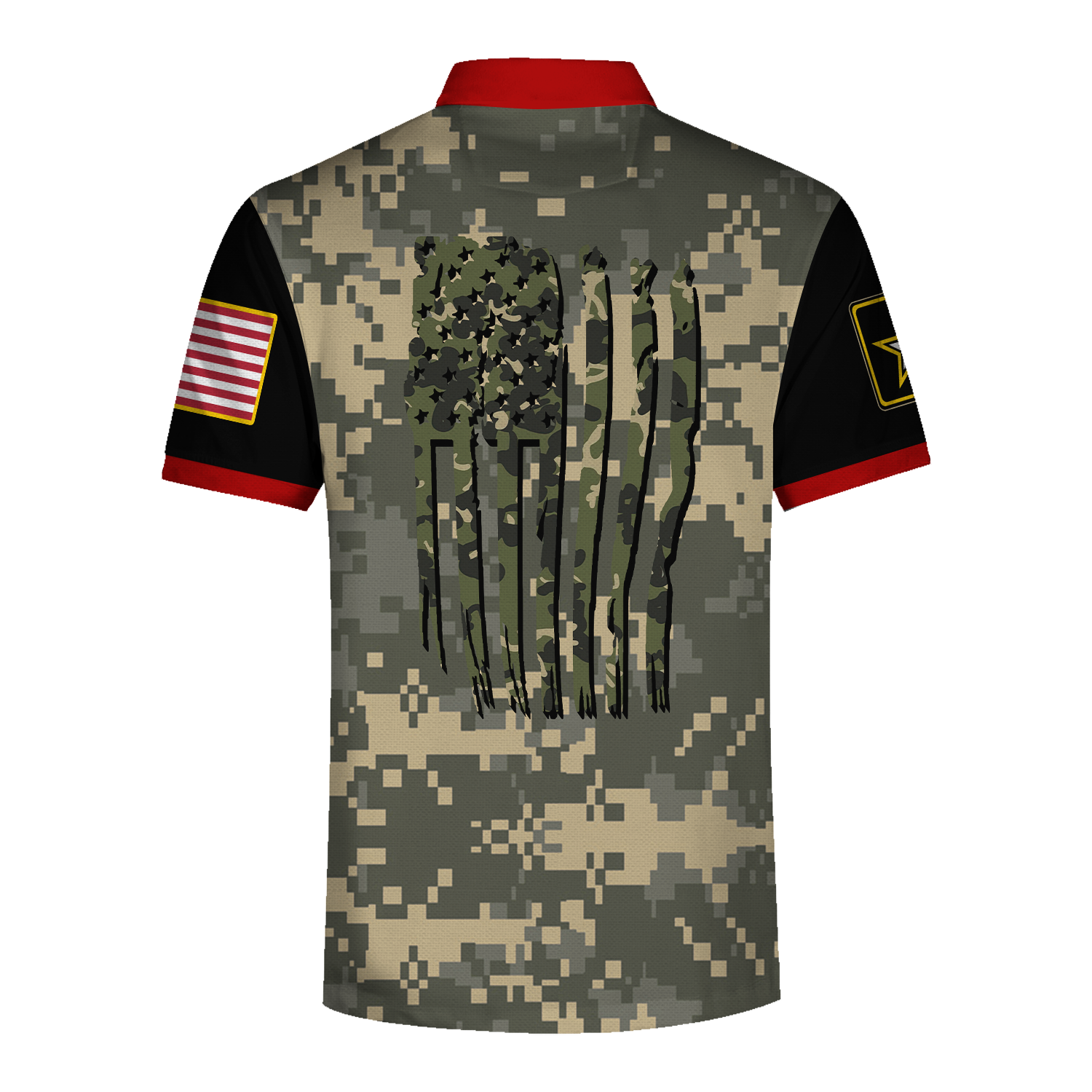 Customspig Polo Shirt US Army What Is A Click In The Army USA Camouflage Flag Classic Army 3D Apparel