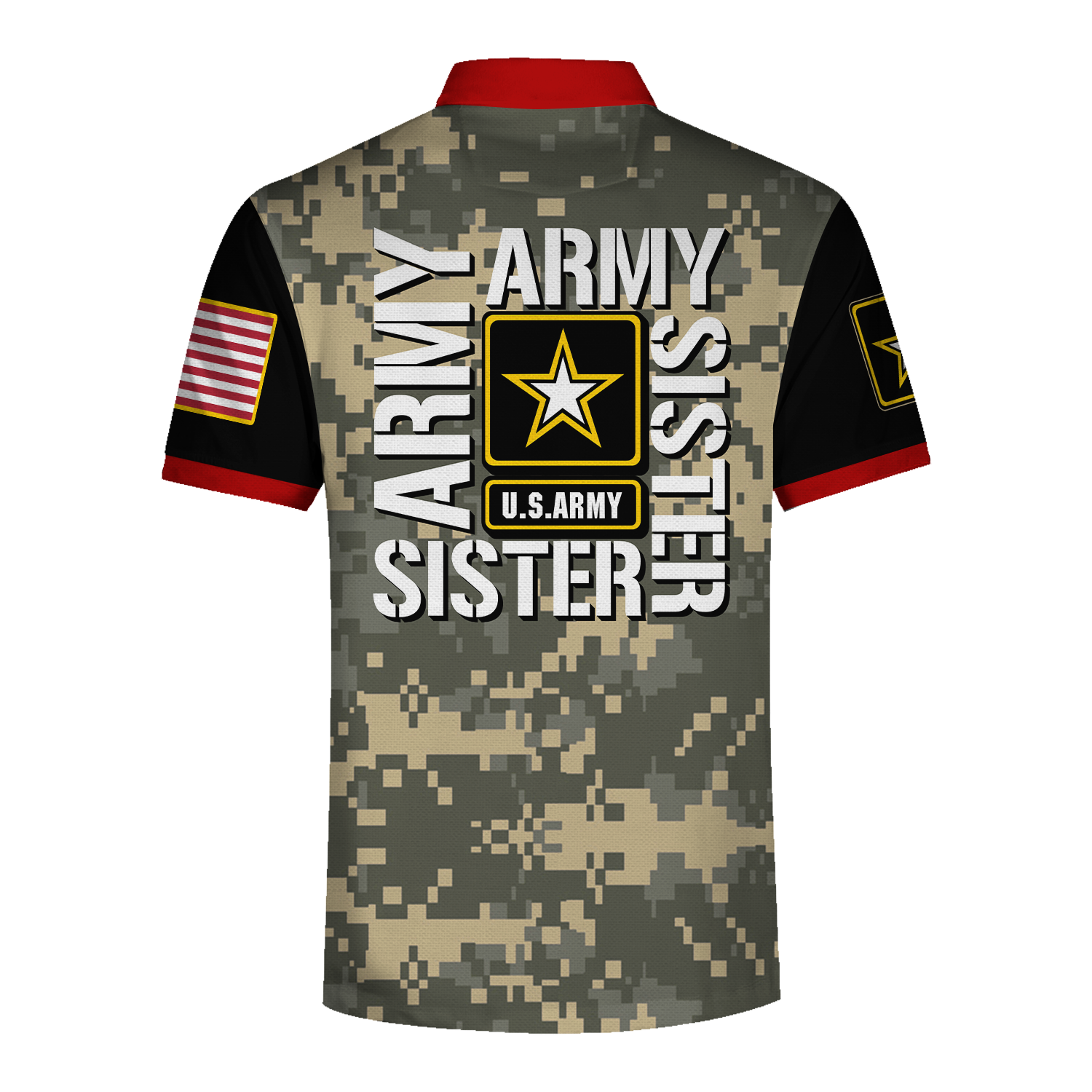 Customspig Polo Shirt US Army Army Sister 3D Apparel