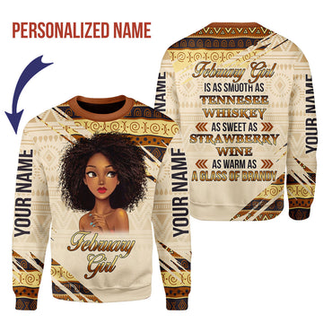 CustomsPig Personalized Ugly Sweater February Girl All Over Printed