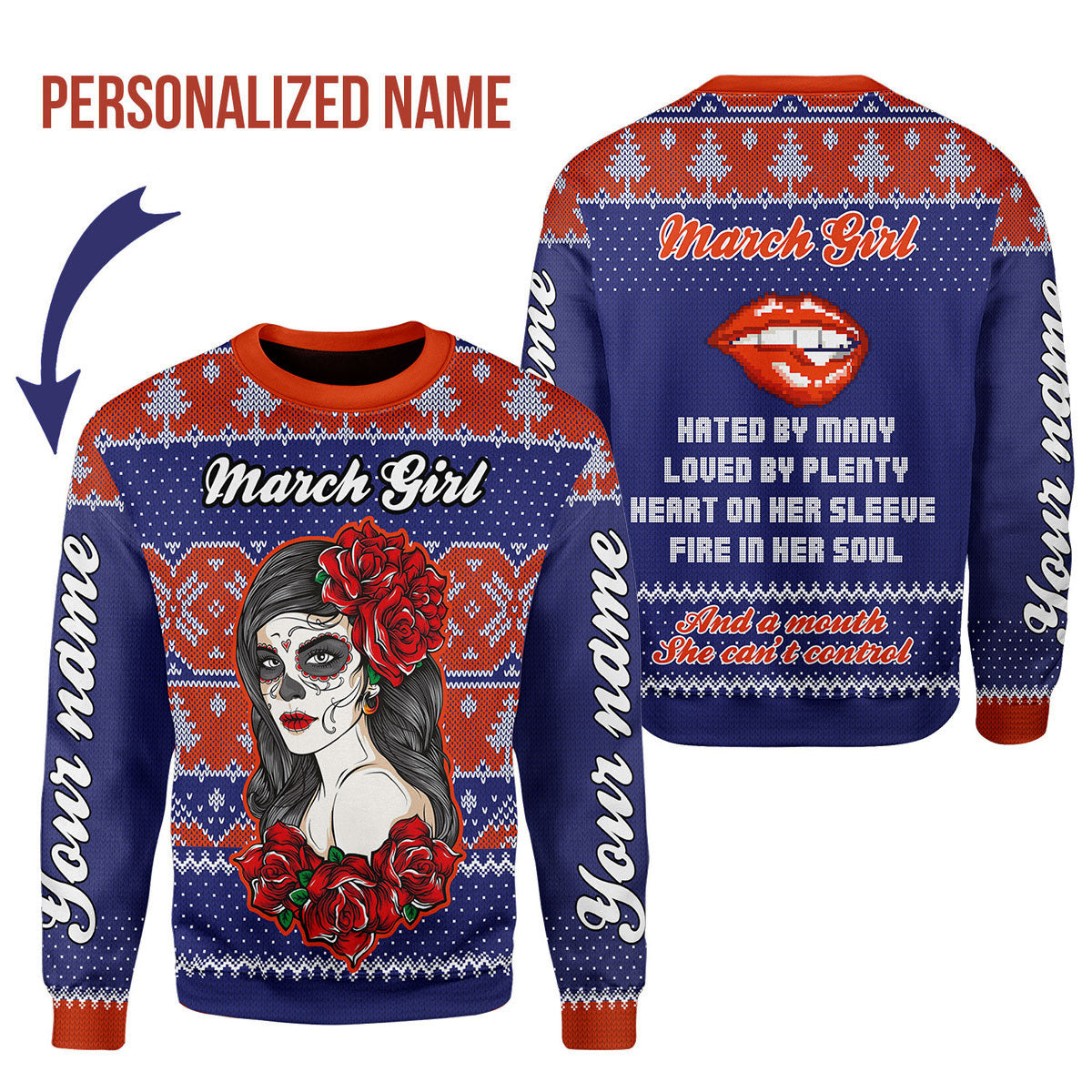 CustomsPig Personalized Tops March Girl All Over Printed