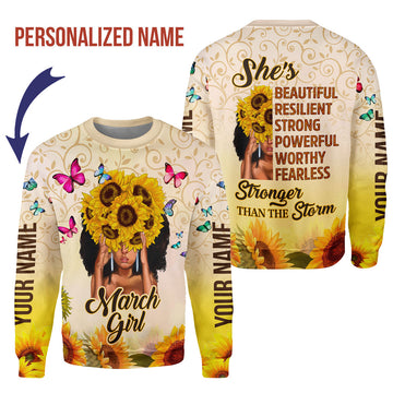 CustomsPig Personalized Ugly Sweater March Girl All Over Printed