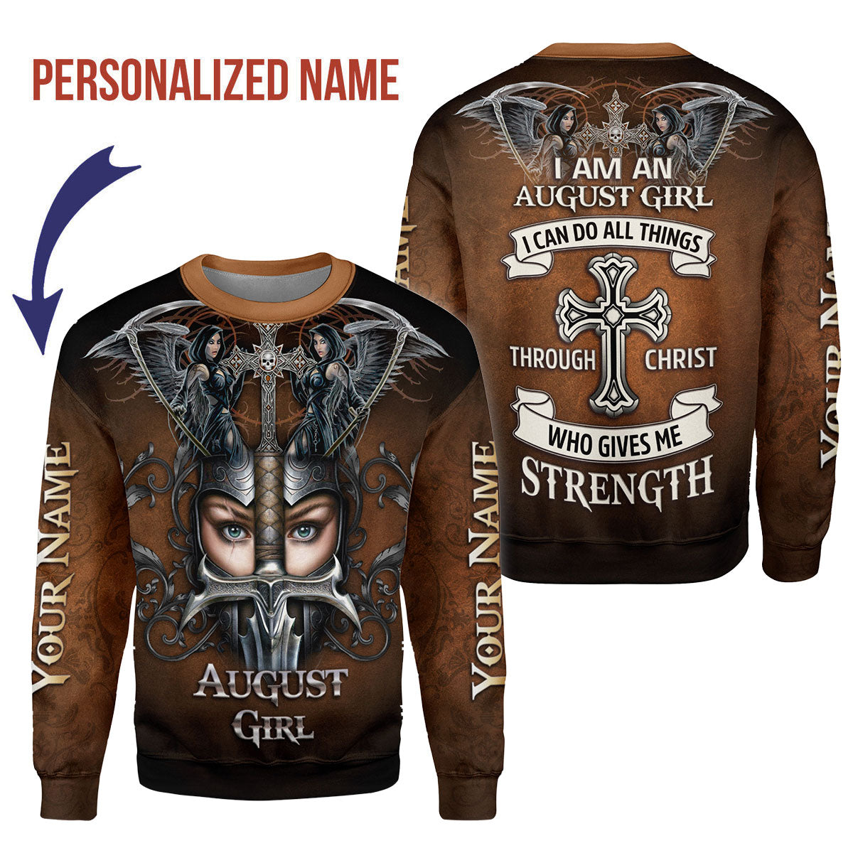 CustomsPig Personalized Tops August Girl All Over Printed