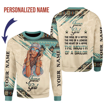 CustomsPig Personalized Ugly Sweater June Girl All Over Printed