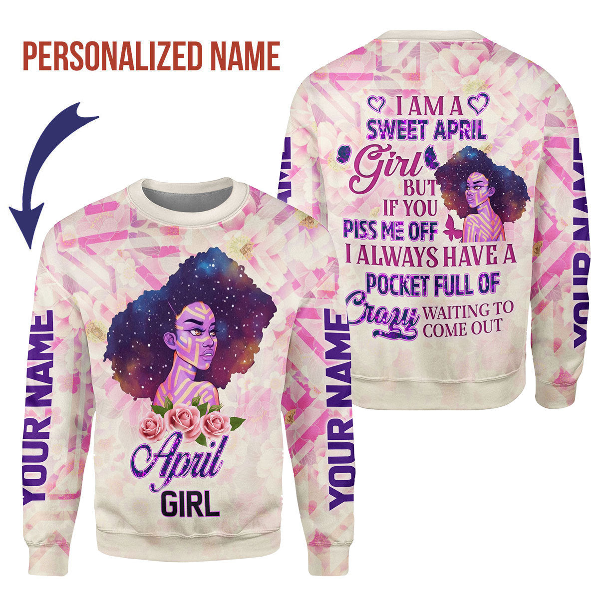 CustomsPig Personalized Tops April Girl All Over Printed