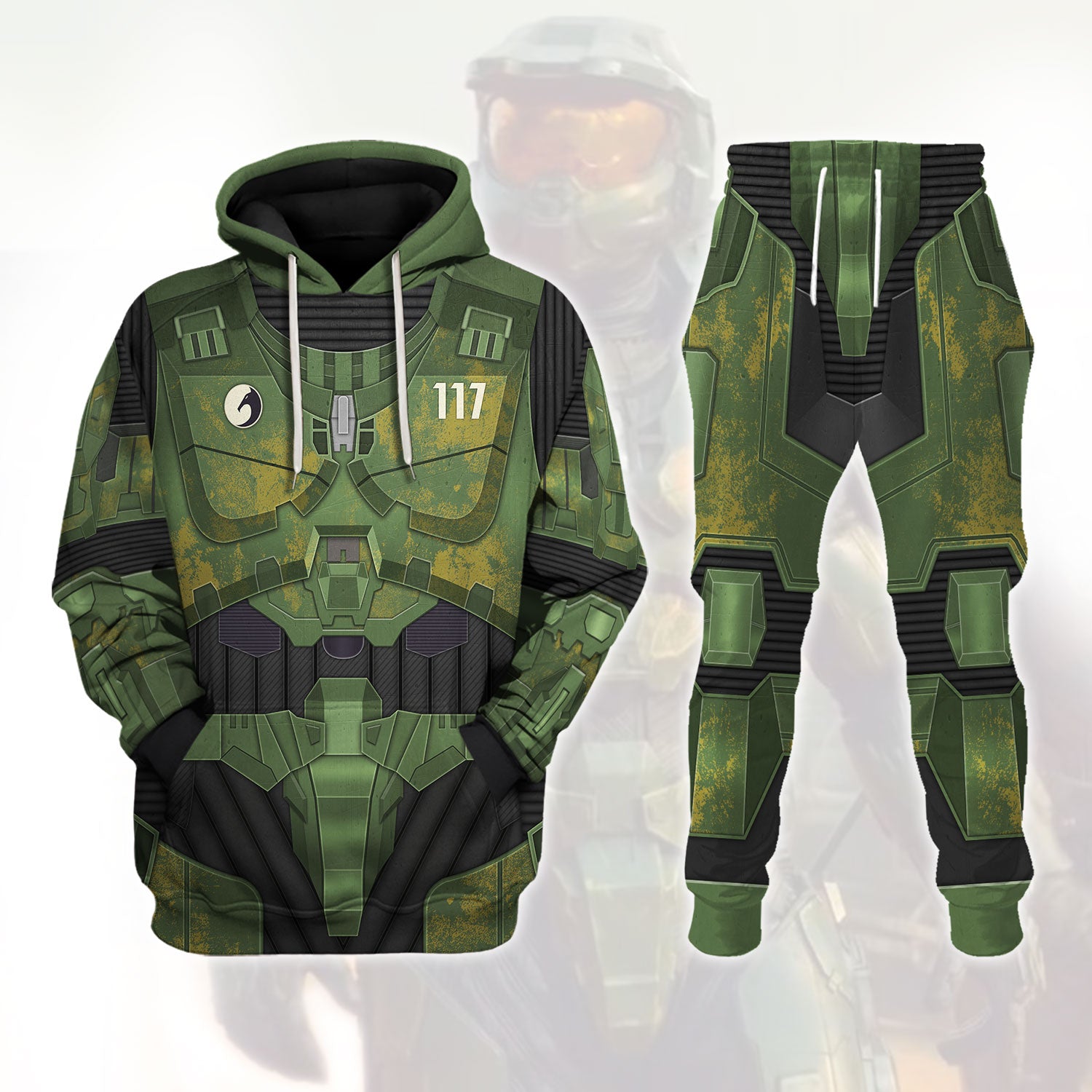 CustomsPig Master Chief Costumes Hoodie Sweatshirt T-Shirt Tracksuit