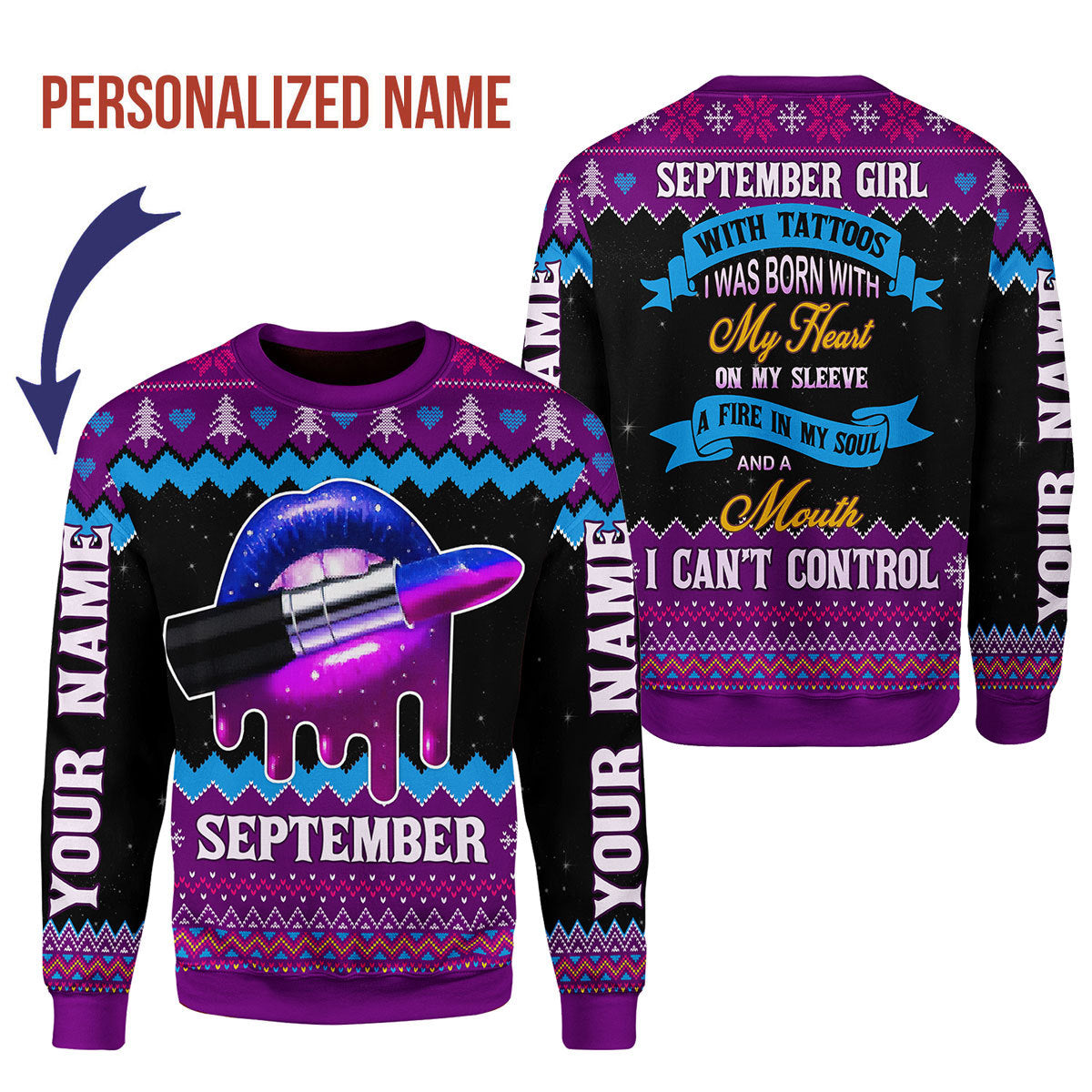CustomsPig Personalized Tops September Girl All Over Printed