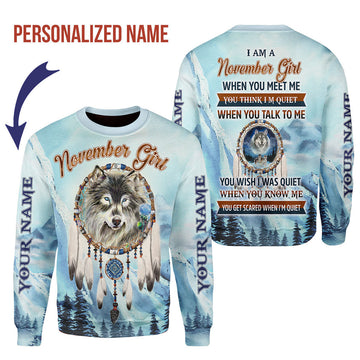 CustomsPig Personalized Tops November Girl All Over Printed