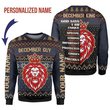 Customspig Personalized Sweatshirt December King All Over Printed