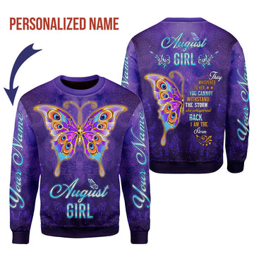 CustomsPig Personalized Tops August Girl All Over Printed