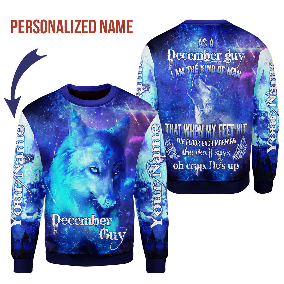 CustomsPig Personalized  Tops  December Guy All Over Printed