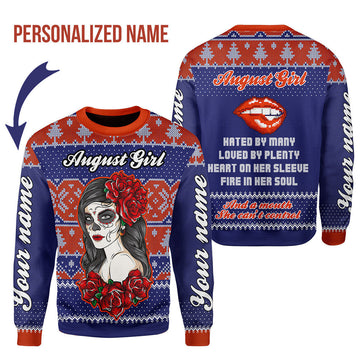 CustomsPig Personalized Tops Personalized Tops August Girl All Over Printed