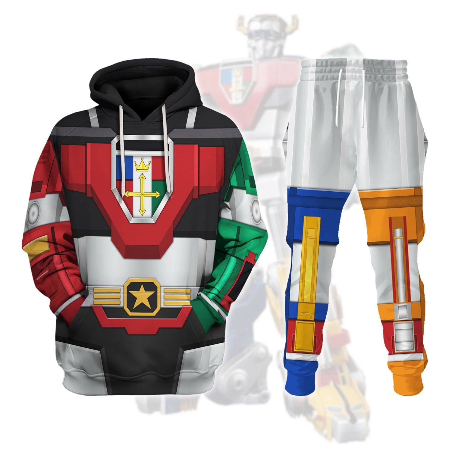 CustomsPig Robot Dou Voltron Costumes Hoodie Sweatshirt T-Shirt Tracksuit