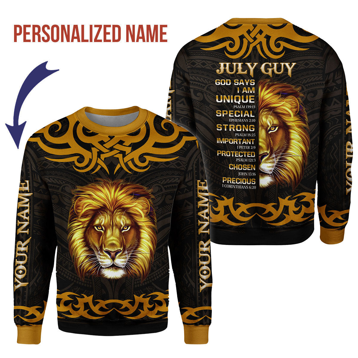 CustomsPig Personalized Ugly Sweater July King All Over Printed