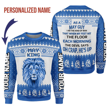 CustomsPig Personalized Ugly Sweater May Guy All Over Printed