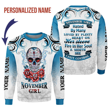 CustomsPig Personalized Tops November Girl All Over Printed