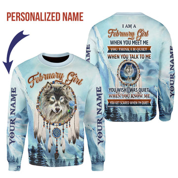 CustomsPig Personalized Tops I Am A February Girl All Over Printed