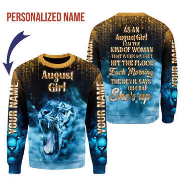 CustomsPig Personalized Tops As An August Girl She's Up All Over Printed