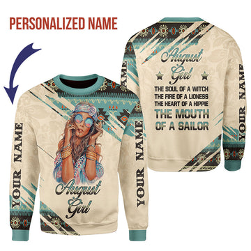 CustomsPig Personalized Ugly Sweater August Girl All Over Printed