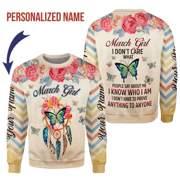 CustomsPig Personalized Ugly Sweater March Girl All Over Printed