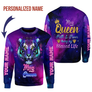 CustomsPig Personalized Ugly Sweater May Queen All Over Printed