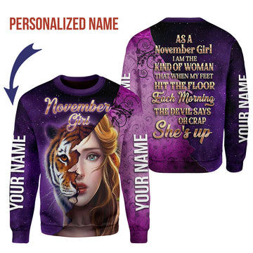 CustomsPig Personalized Ugly Sweater As A November Girl All Over Printed