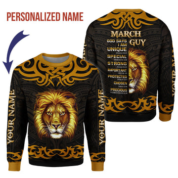 CustomsPig Personalized Ugly Sweater March King All Over Printed