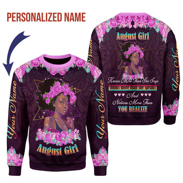 CustomsPig Personalized Tops August Girl All Over Printed