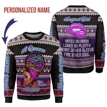 CustomsPig Personalized Tops A Queen Was Born In August All Over Printed