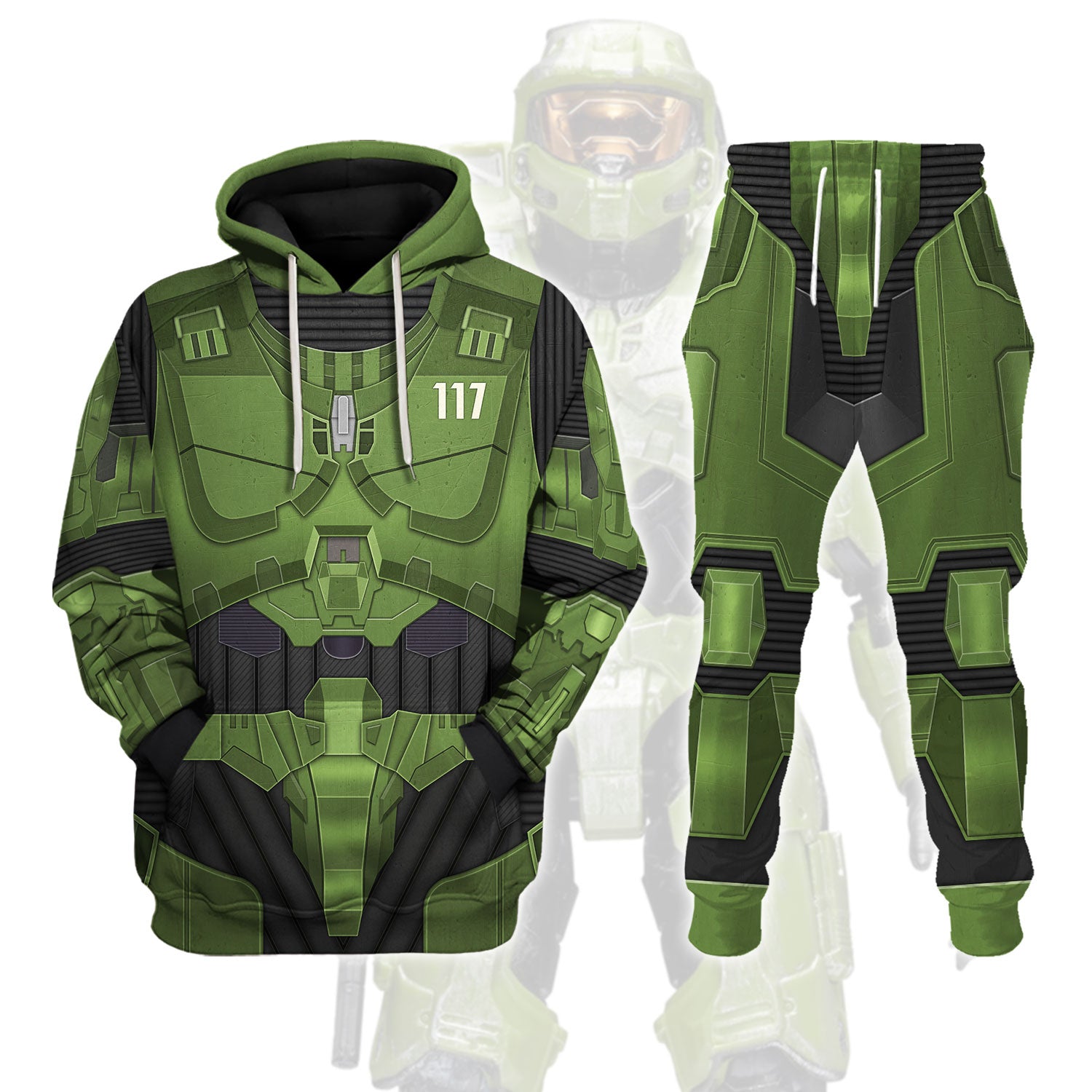 CustomsPig Master Chief Costumes Hoodie Sweatshirt T-Shirt Tracksuit