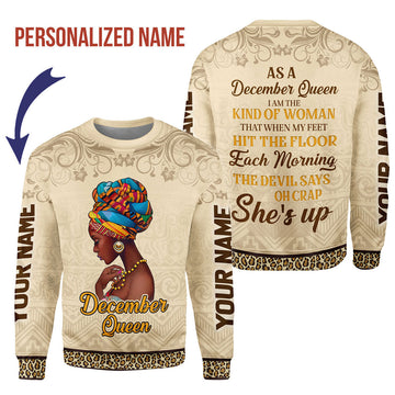 CustomsPig Personalized Ugly Sweater December Girl 3D Apparel