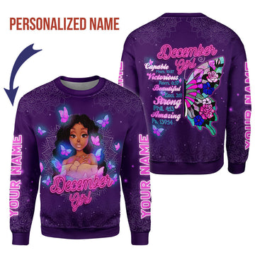 Customspig Personalized Ugly Sweater December Girl 3D Apparel