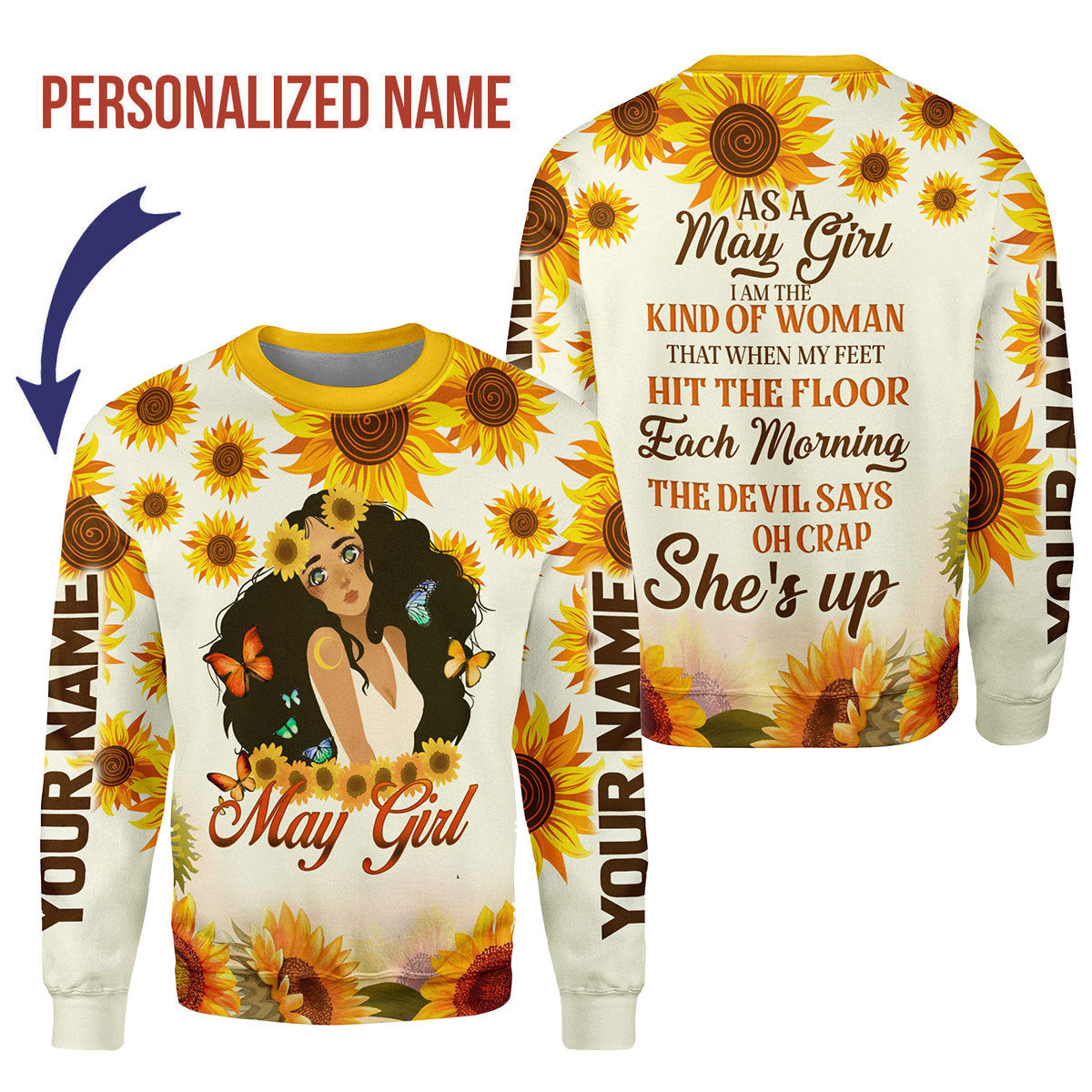 CustomsPig Personalized Tops May Girl All Over Printed