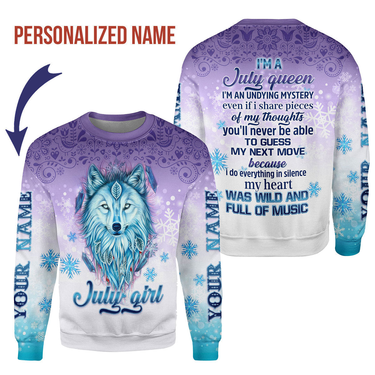 CustomsPig Personalized Tops I'm A July Queen All Over Printed