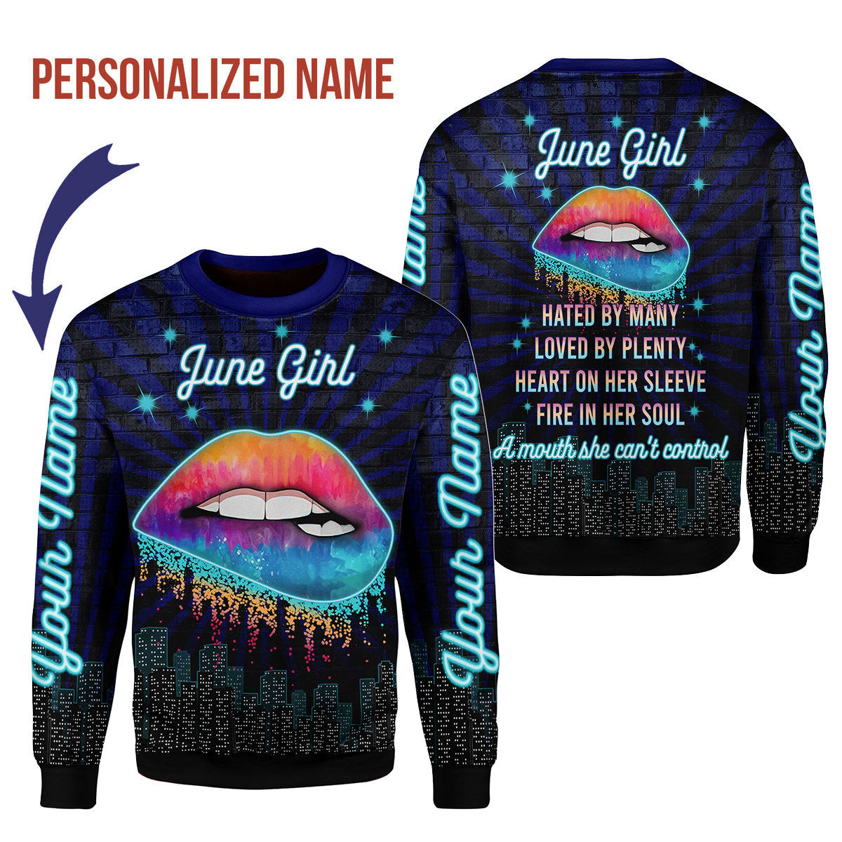 CustomsPig Personalized Tops June Girl All Over Printed