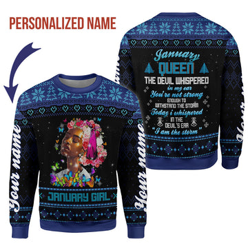 CustomsPig Personalized Tops January Girl I Am The Storm All Over Printed