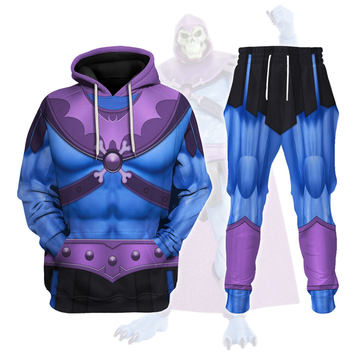 CustomsPig Skeletor Figure Costumes Hoodie Sweatshirt T-Shirt Tracksuit