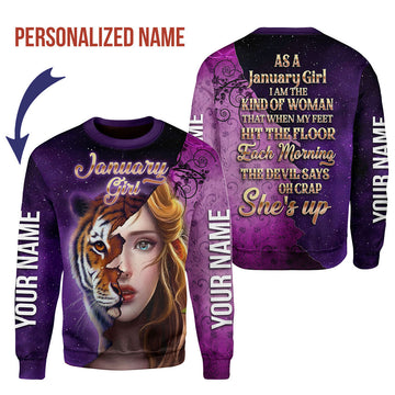 CustomsPig Personalized Ugly Sweater As A January Girl All Over Printed