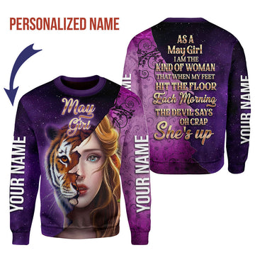 CustomsPig Personalized Tops As A May Girl All Over Printed