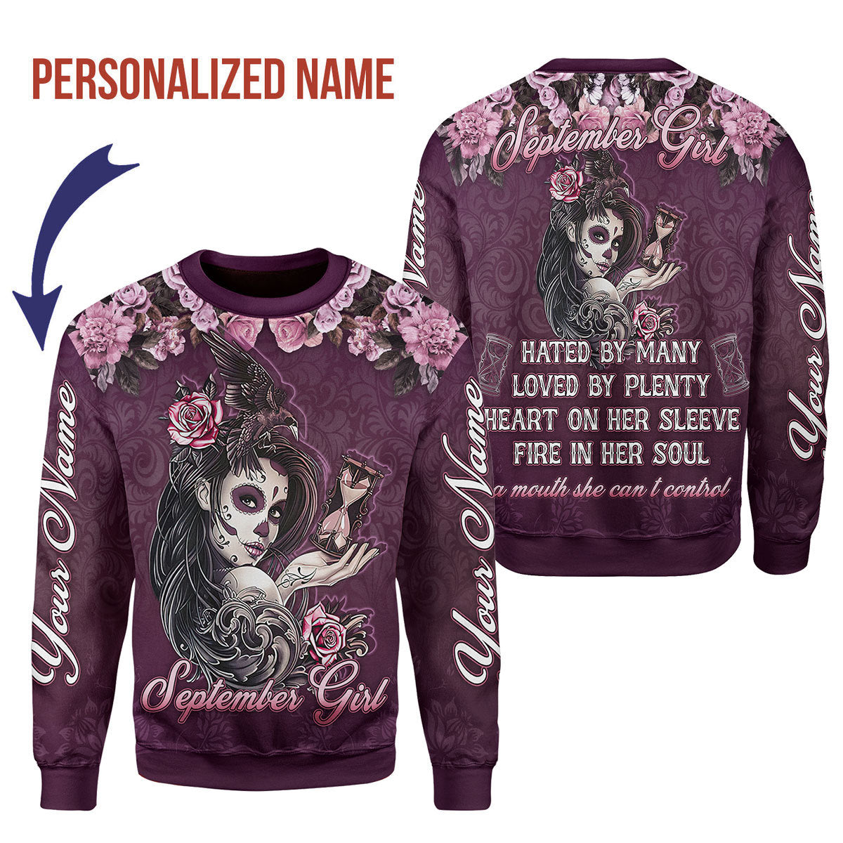 Customspig Personalized Tops September Girl All Over Printed