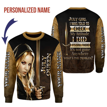 CustomsPig Personalized Ugly Sweater I'm A July Girl All Over Printed