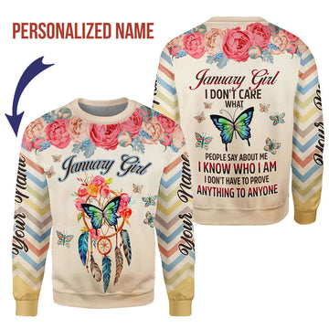 CustomsPig Personalized Tops January Girl All Over Printed