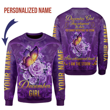 CustomsPig Personalized  Tops  December Girl All Over Printed
